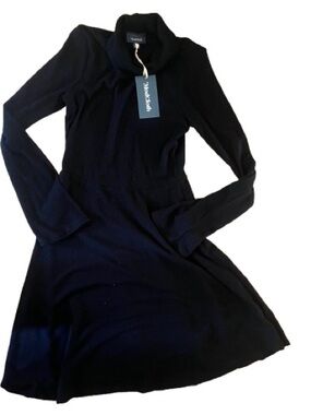 NWT ModCloth Idyllic Arrangement Ribbed Sweater Dress Black Med